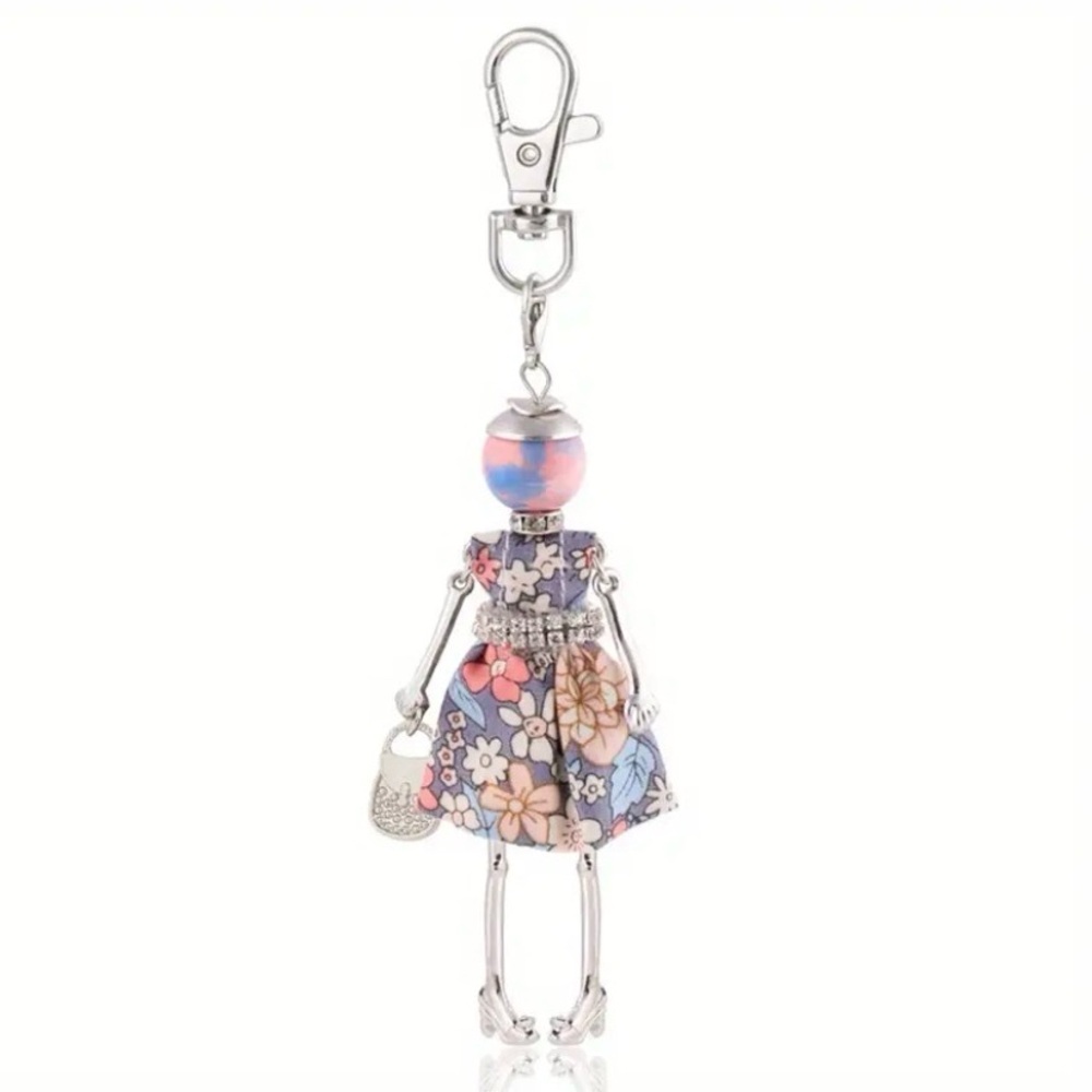 Boho Floral Doll Keychain